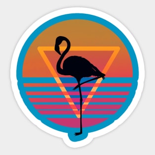 80s Fashion Flamingo Sticker
